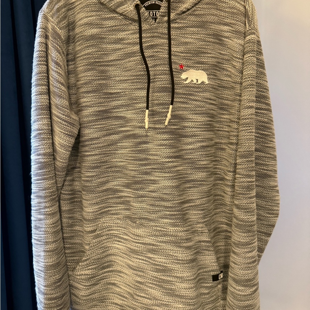 Dikotomy - Unisex Gray Hoodie with Polar Bear Logo Size Large